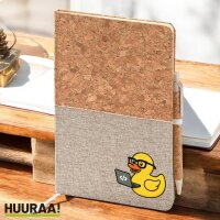 Notizbuch A5 Quietscheente Softwareentwicklung Comic Gummiente 80 Blatt inkl. Kugelschreiber