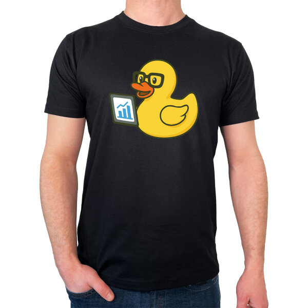 Herren T-Shirt Quietscheente Datenanalyse Comic Gummiente