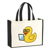 Jutetasche Quietscheente Datenanalyse Comic Gummiente 21...