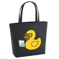 Filz Shopper Quietscheente Datenanalyse Comic Gummiente...