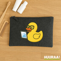 Kulturbeutel Quietscheente Datenanalyse Comic Gummiente 1...