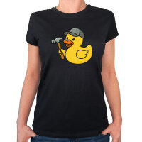 Damen T-Shirt Quietscheente Handwerk Comic Gummiente
