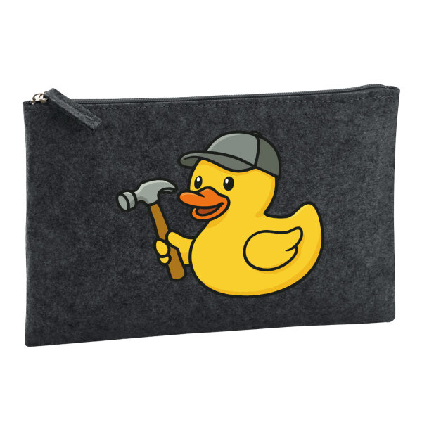 Kulturbeutel Quietscheente Handwerk Comic Gummiente 1 Liter Charcoal