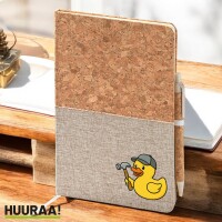 Notizbuch A5 Quietscheente Handwerk Comic Gummiente 80 Blatt inkl. Kugelschreiber