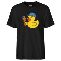 Herren T-Shirt Quietscheente Installation Comic Gummiente