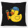 Kissen Quietscheente Installation Comic Gummiente 40x40cm