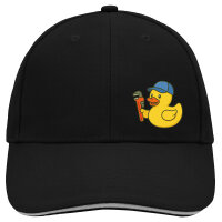 Kappe Quietscheente Installation Comic Gummiente