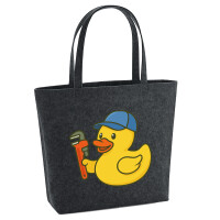 Filz Shopper Quietscheente Installation Comic Gummiente...