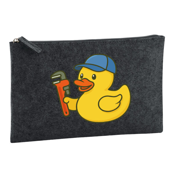 Kulturbeutel Quietscheente Installation Comic Gummiente 1 Liter Charcoal