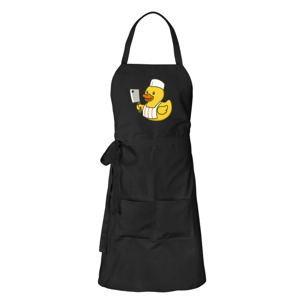 Schürze Quietscheente Metzgerei Comic Gummiente mit Taschen