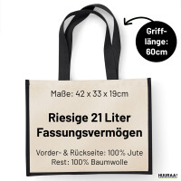 Jutetasche Quietscheente Metzgerei Comic Gummiente 21 Liter Black