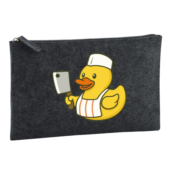 Kulturbeutel Quietscheente Metzgerei Comic Gummiente 1 Liter Charcoal