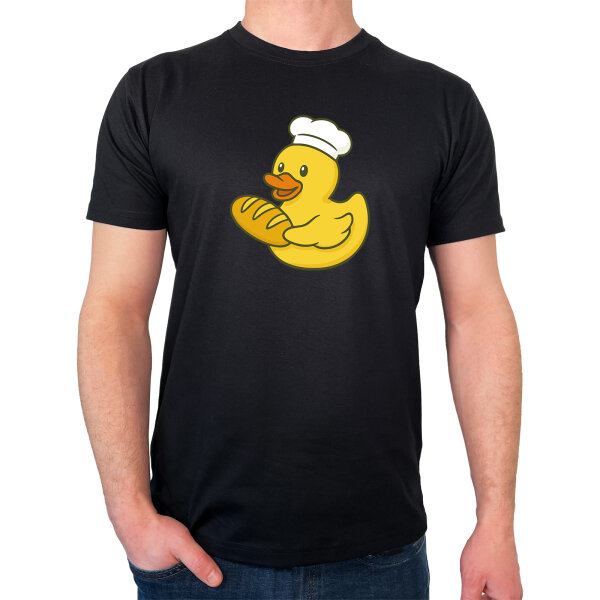 Herren T-Shirt Quietscheente Bäckerei Comic Gummiente