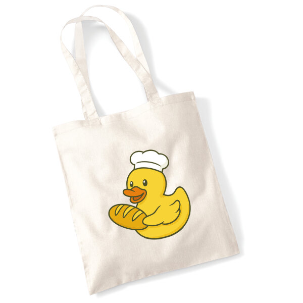 Jutebeutel Quietscheente Bäckerei Comic Gummiente 10 Liter