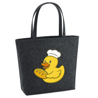 Filz Shopper Quietscheente Bäckerei Comic Gummiente...