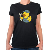 Damen T-Shirt Quietscheente Kfz-Mechatronik Comic Gummiente
