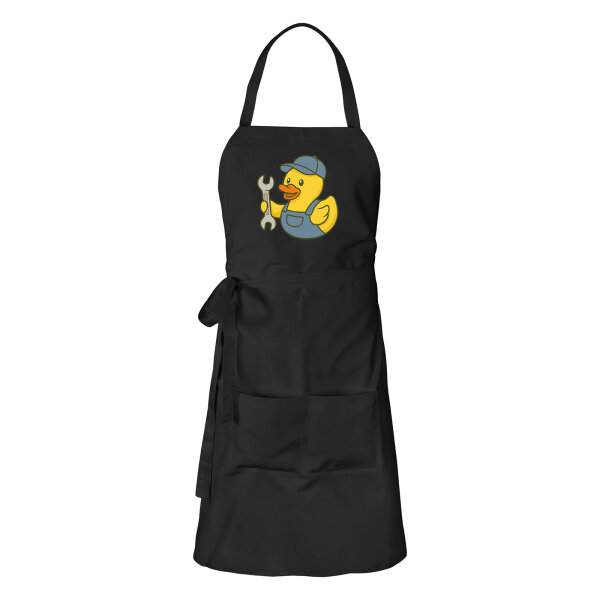 Schürze Quietscheente Kfz-Mechatronik Comic Gummiente mit Taschen