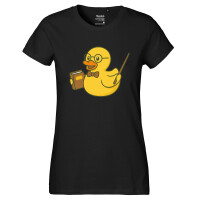 Damen T-Shirt Quietscheente Lehrer Comic Gummiente