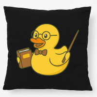 Kissen Quietscheente Lehrer Comic Gummiente 40x40cm