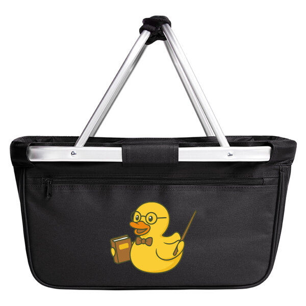 Einkaufskorb faltbar Quietscheente Lehrer Comic Gummiente 20 Liter Black