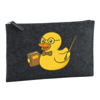 Kulturbeutel Quietscheente Lehrer Comic Gummiente 1 Liter...