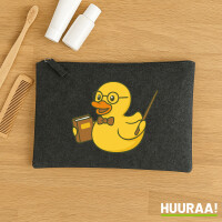 Kulturbeutel Quietscheente Lehrer Comic Gummiente 1 Liter...