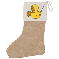 Weihnachtsstrumpf Quietscheente Lehrer Comic Gummiente...
