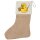 Weihnachtsstrumpf Quietscheente Lehrer Comic Gummiente Beige Jute