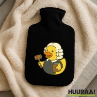 W&auml;rmflasche Quietscheente Jurist Comic Gummiente
