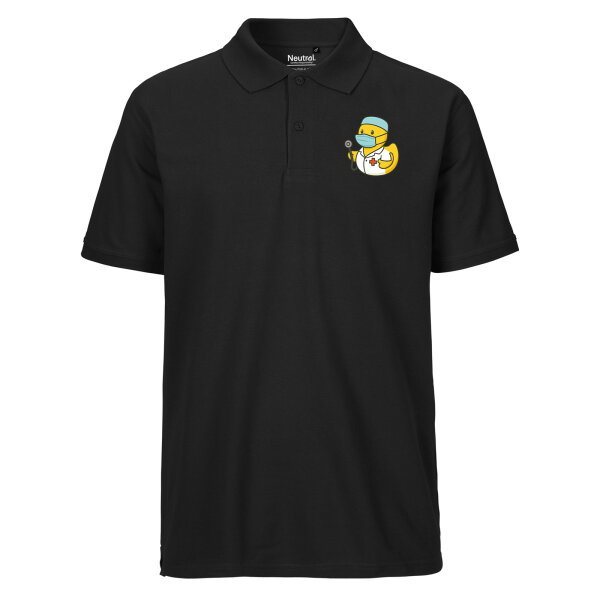 Herren Polo Shirt Quietscheente Medizin Comic Gummiente