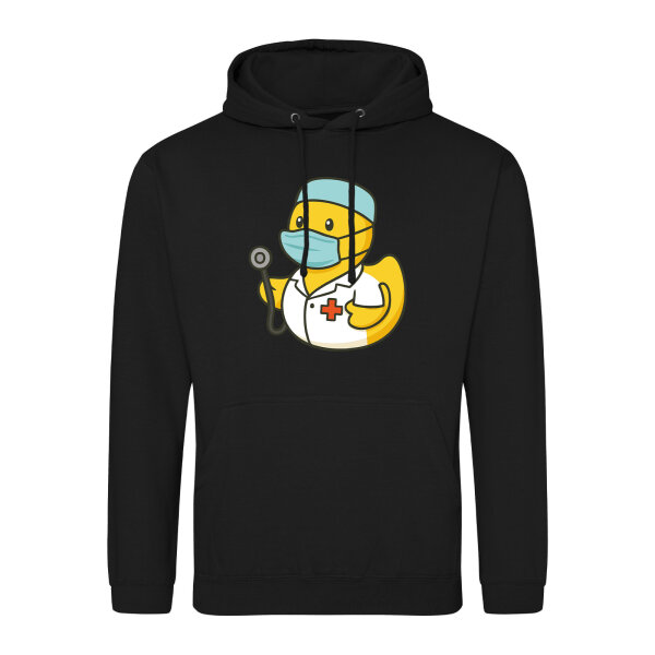 Unisex Hoodie Quietscheente Medizin Comic Gummiente