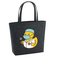 Filz Shopper Quietscheente Medizin Comic Gummiente 22 Liter