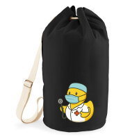 Seesack Quietscheente Medizin Comic Gummiente 20 Liter Black