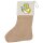 Weihnachtsstrumpf Quietscheente Zahnmedizin Comic Gummiente Beige Jute
