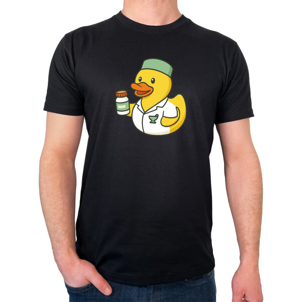 Herren T-Shirt Quietscheente Pharmazie Comic Gummiente