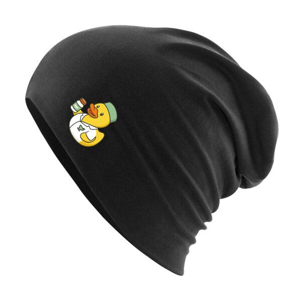 Beanie Quietscheente Pharmazie Comic Gummiente