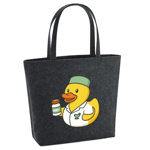 Filz Shopper Quietscheente Pharmazie Comic Gummiente 22 Liter
