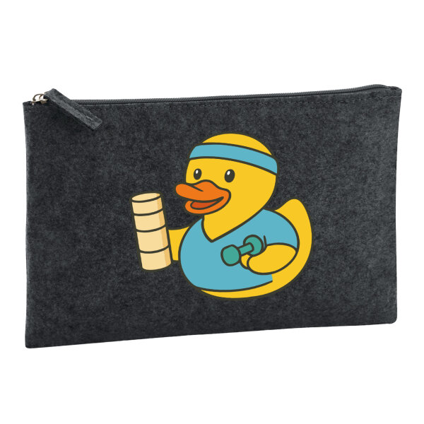 Kulturbeutel Quietscheente Physiotherapie Comic Gummiente 1 Liter Charcoal