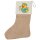 Weihnachtsstrumpf Quietscheente Physiotherapie Comic Gummiente Beige Jute