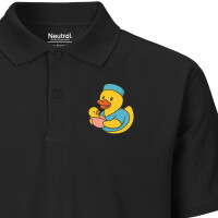 Herren Polo Shirt Quietscheente Hebamme Comic Gummiente