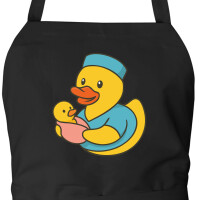 Schürze Quietscheente Hebamme Comic Gummiente mit...