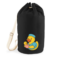 Seesack Quietscheente Hebamme Comic Gummiente 20 Liter Black