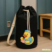 Seesack Quietscheente Hebamme Comic Gummiente 20 Liter Black