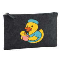 Kulturbeutel Quietscheente Hebamme Comic Gummiente 1...