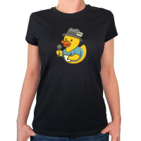 Damen T-Shirt Quietscheente Journalismus Comic Gummiente