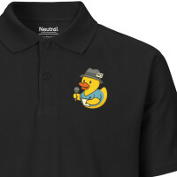 Herren Polo Shirt Quietscheente Journalismus Comic Gummiente