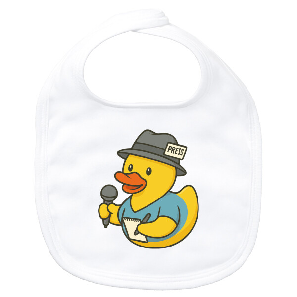 Baby Lätzchen Quietscheente Journalismus Comic Gummiente Klettverschluss