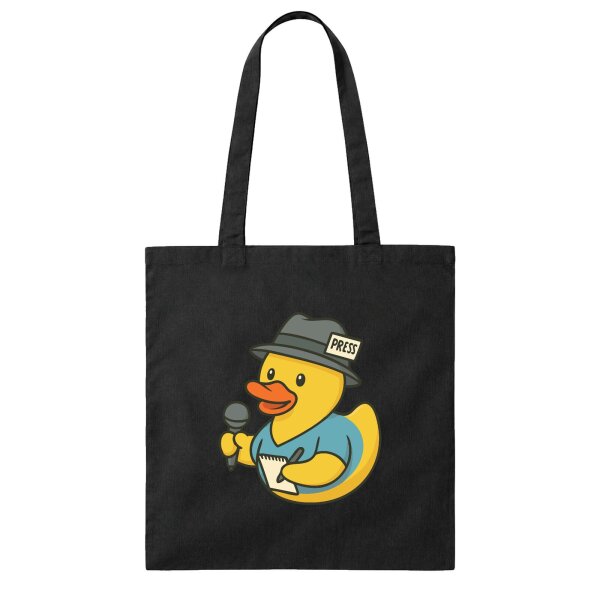Jutebeutel Quietscheente Journalismus Comic Gummiente 10 Liter