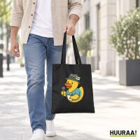Jutebeutel Quietscheente Journalismus Comic Gummiente 10 Liter