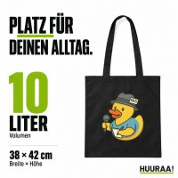 Jutebeutel Quietscheente Journalismus Comic Gummiente 10 Liter